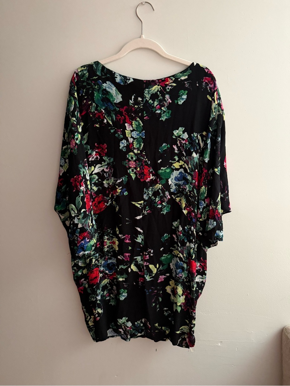 Anthropologie Maeve Black Floral Petal Palette Tunic Dress - Picture 4 of 4